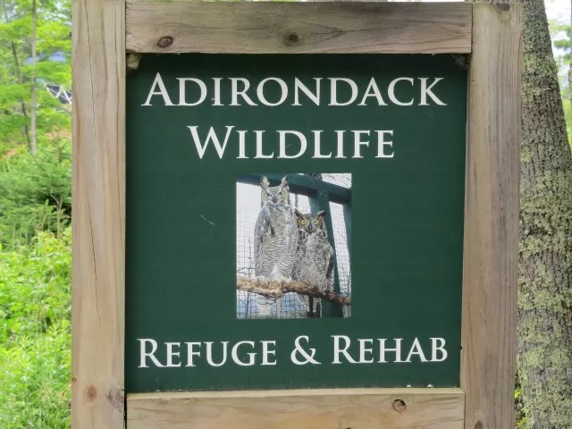 Adirondack Wildlife Refuge and Rehabilitation Center sign, photo by Joan Collins
