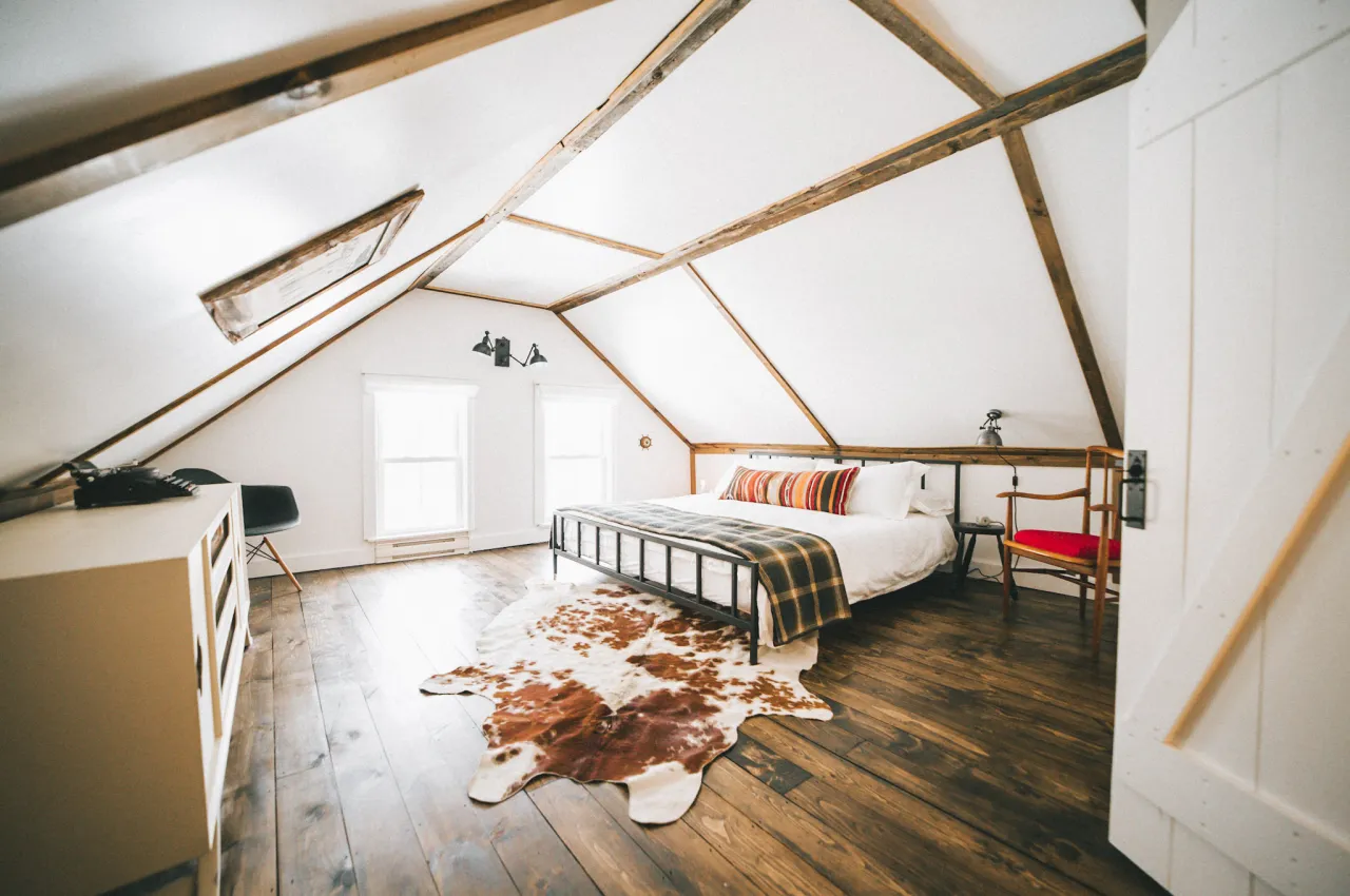 The interior of a lodging property.