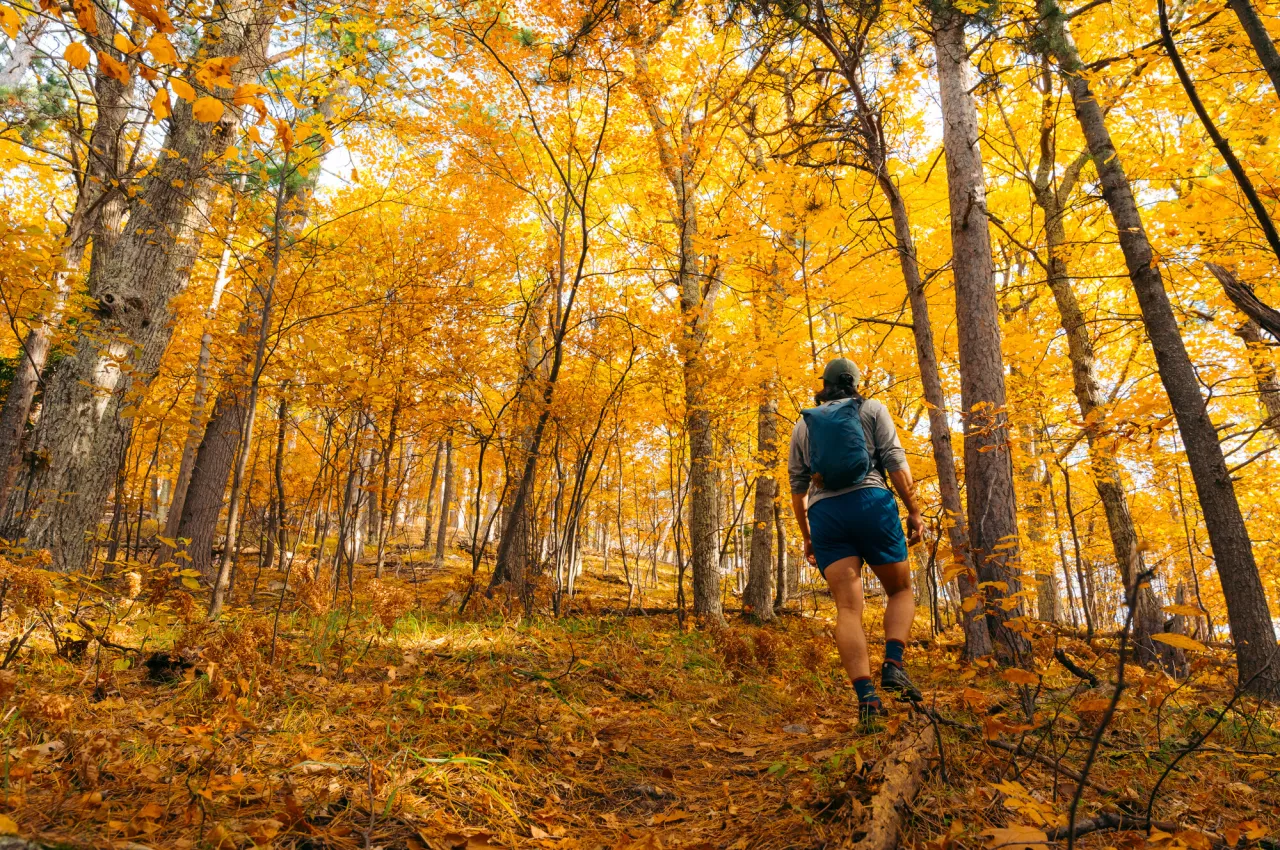 Hiking in the fall.