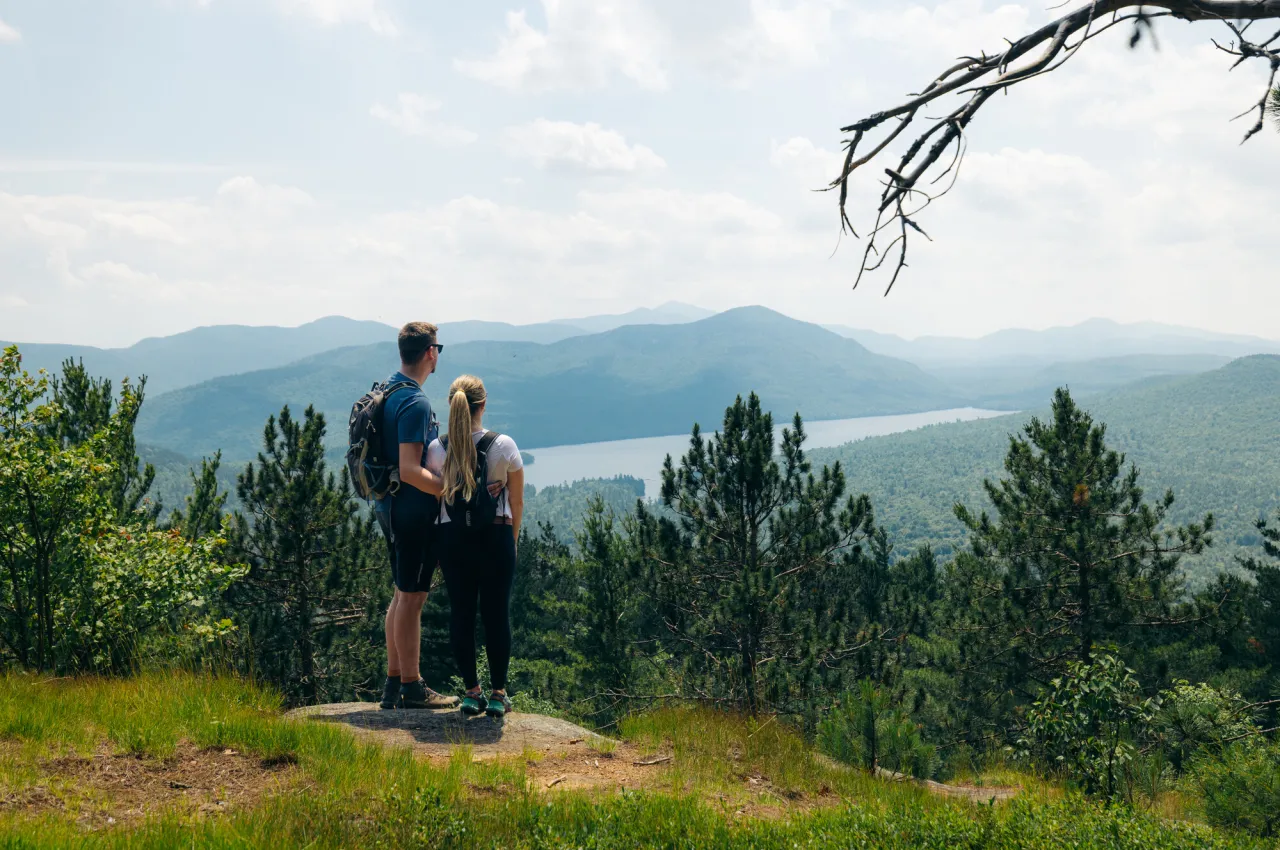 A couple on a summit.