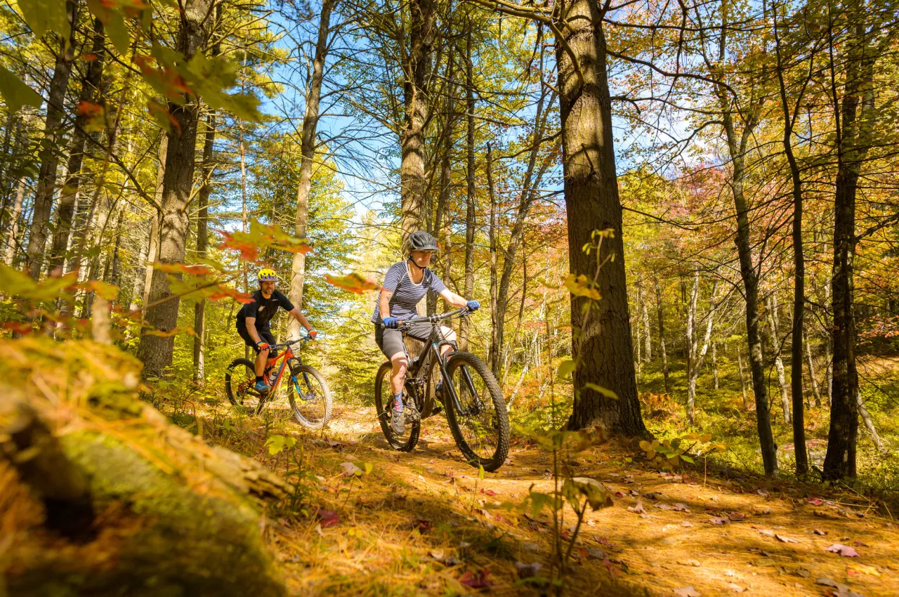 Fall biking in the Adirondacks.