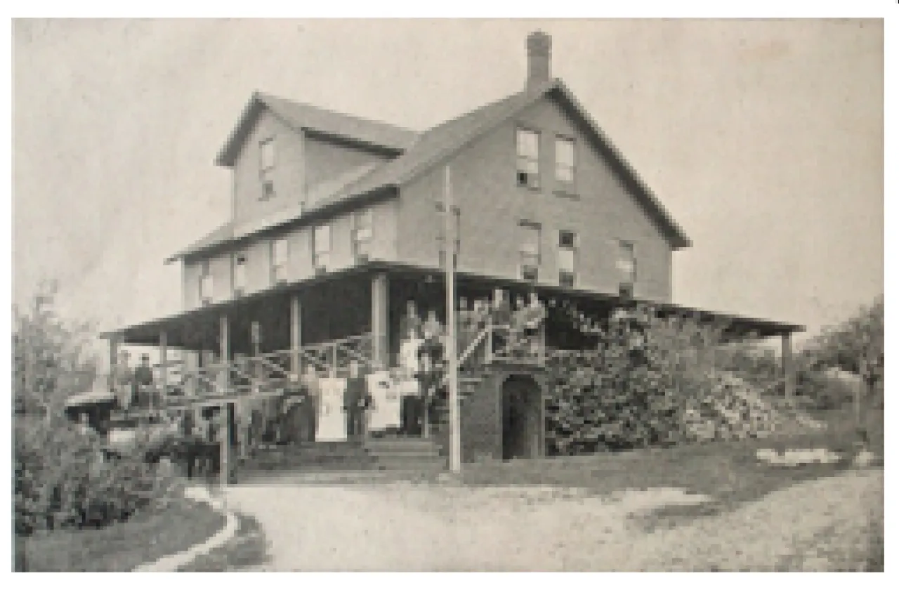 a house in black and white.
