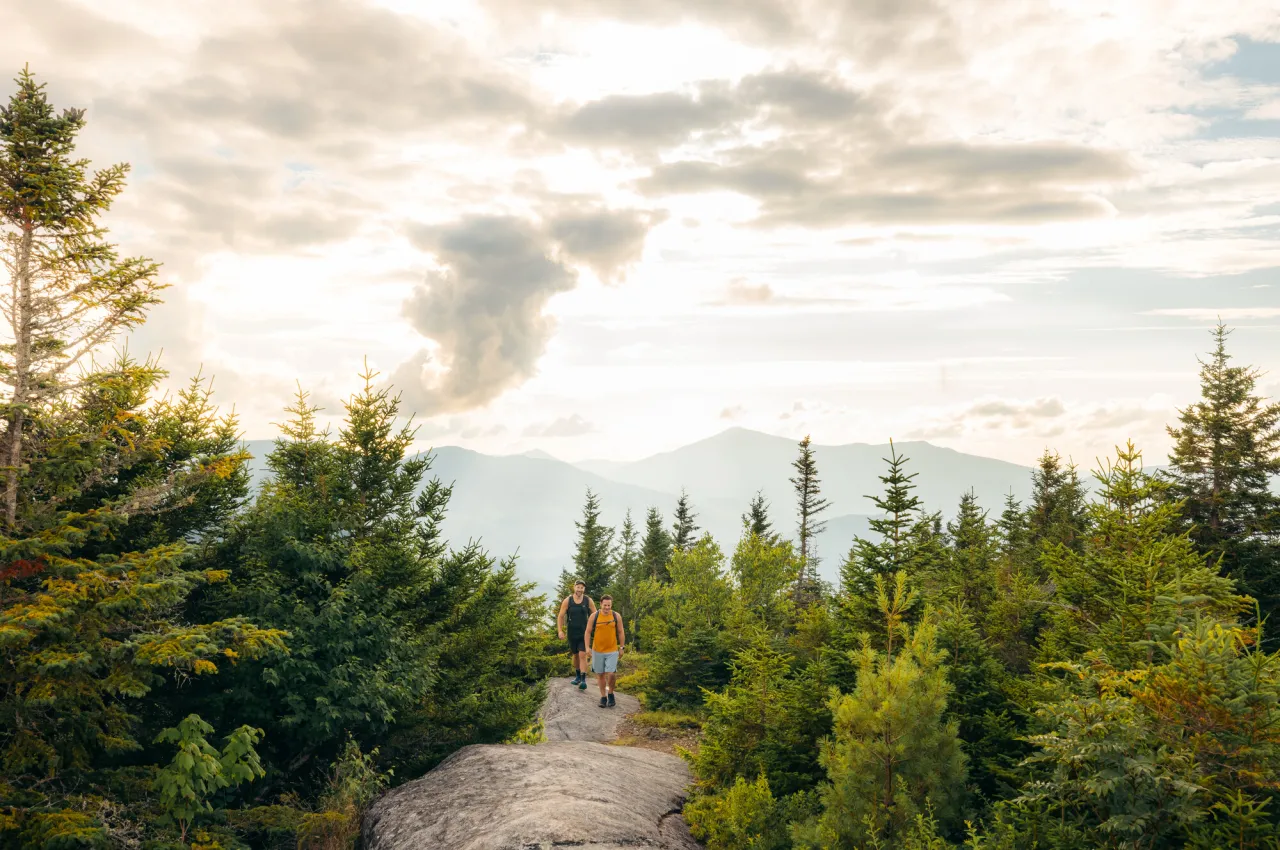 Hiking through the Adirondacks.