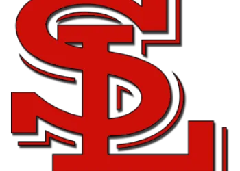 Red with white background intertwined S L