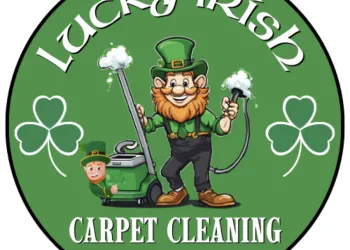 A green circle with shamrocks