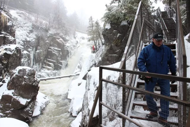 Stairs and walkways guide visitors through High Falls Gorge