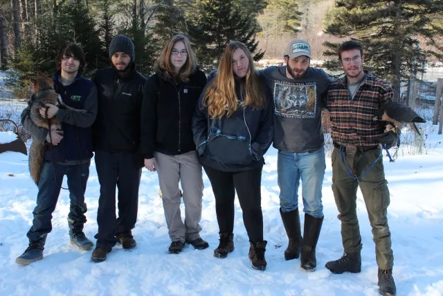 The interns at the Adirondack Wildlife Refuge and Rehabilitation Center.
