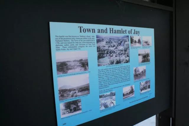 One of several interpretive signs at the site.