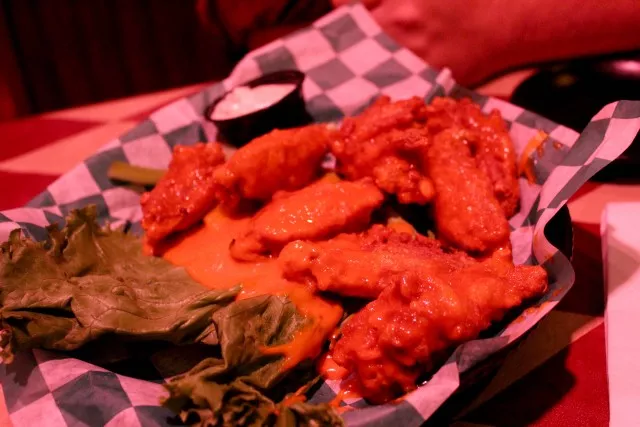 McDougall's has delicious, saucy wings.