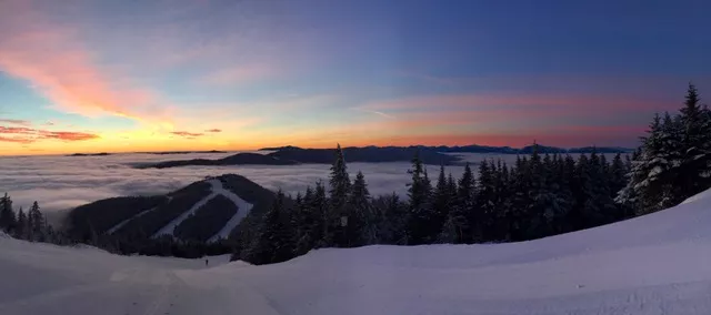 Sunset above the cloud on Whiteface Mountain.