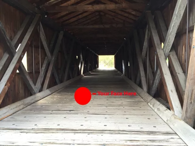 Jay Covered Bridge selfie opp