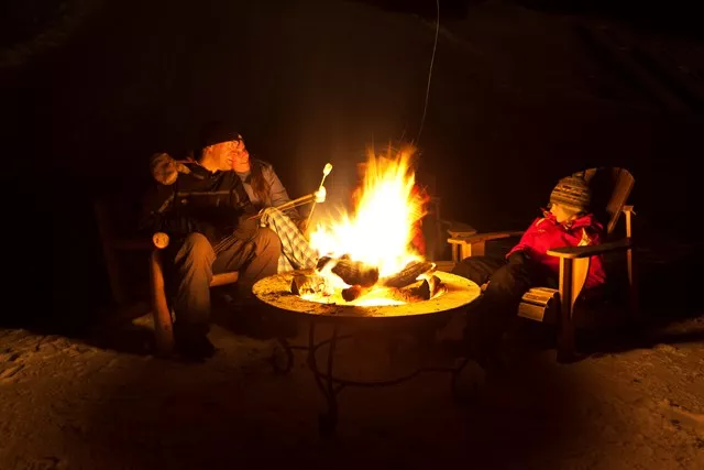 Campfires are fun anytime, but in winter, they are extra special. (photo courtesy ORDA)