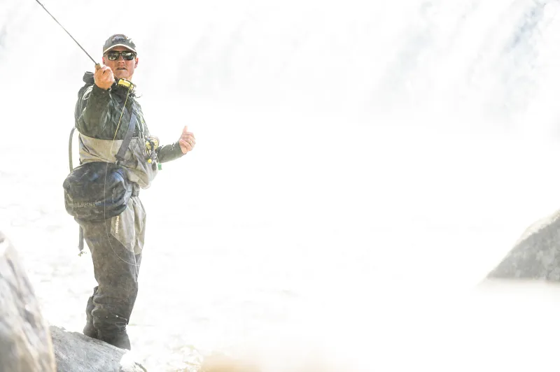 A fly fisherman on the Ausable River in Wilmington.