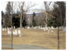 a cemetery with archway.