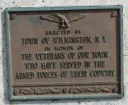 Veteran's memorial plaque.