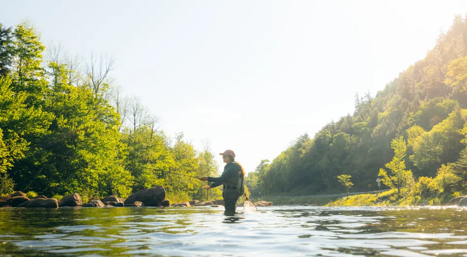 Fly fishing in the Whiteface Region.