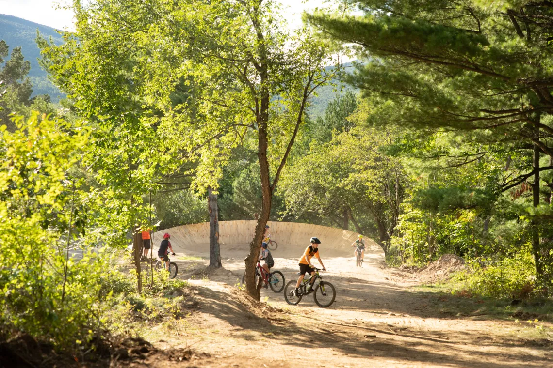A group of young people at the Wilmington Bike Park